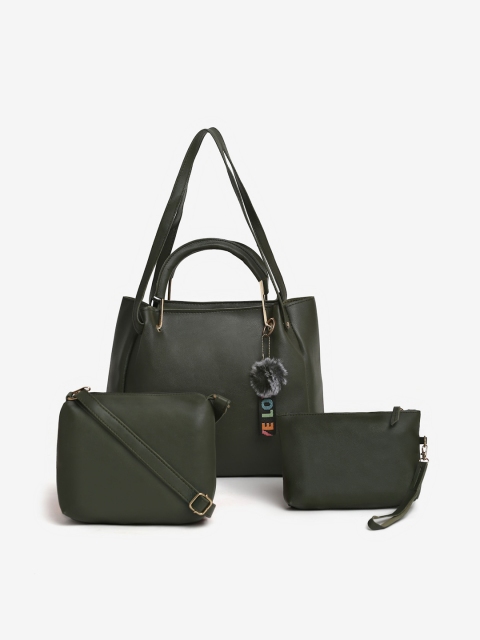 

The Mini NEEDLE Green PU Oversized Shopper Handheld Bag with Tasselled