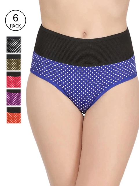 

Cup's-In Women Pack of 6 Self-Design Briefs, Multi