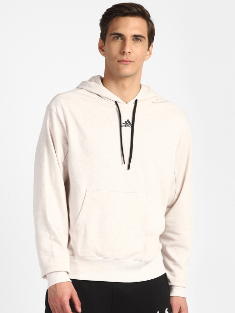 

ADIDAS Men Off White Hooded Sweatshirt H65782