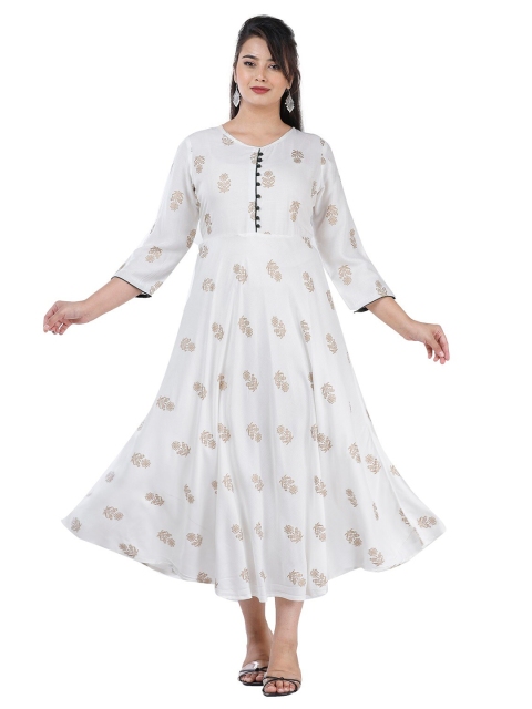 

Aarti Fashion Women White Ethnic Motifs Printed Kurta