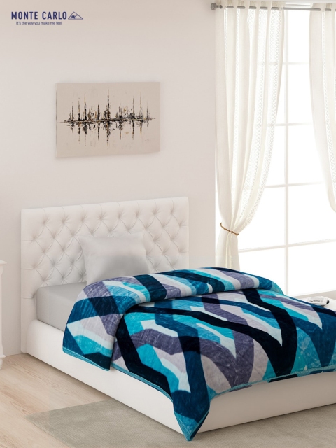 

Monte Carlo Blue Printed 1 Ply AC Room 600 GSM Polyester Double Bed Blanket