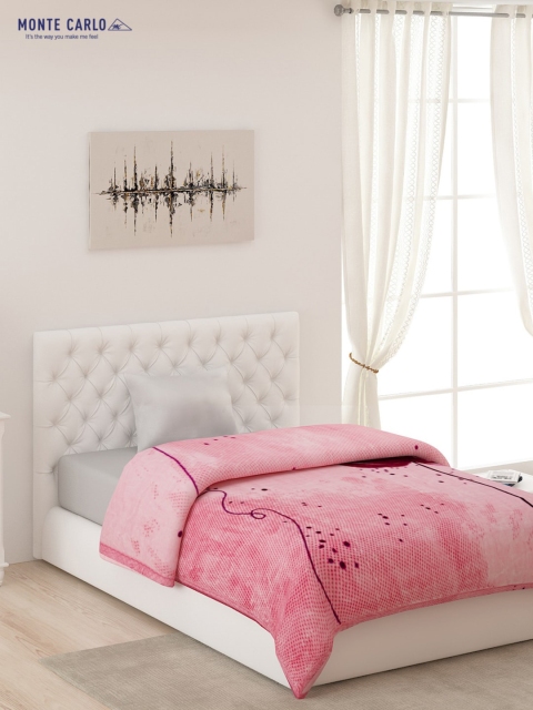 

Monte Carlo Pink Printed 1 Ply AC Room 600 GSM Polyester Double Bed Blanket