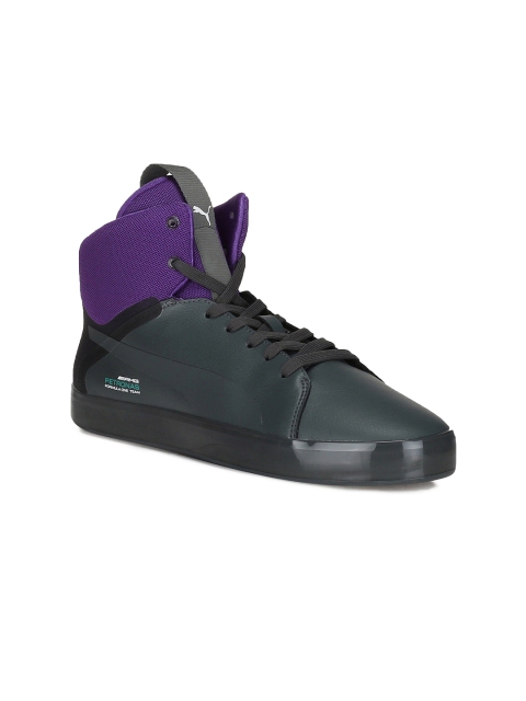 

Puma Men Grey & Purple Colourblocked Mid-Top MAMGP Lewis Sneakers