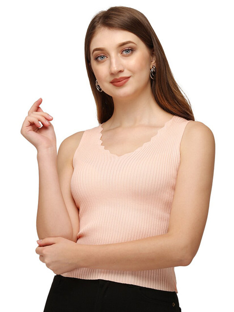 

HSR Women Soild Pink Top