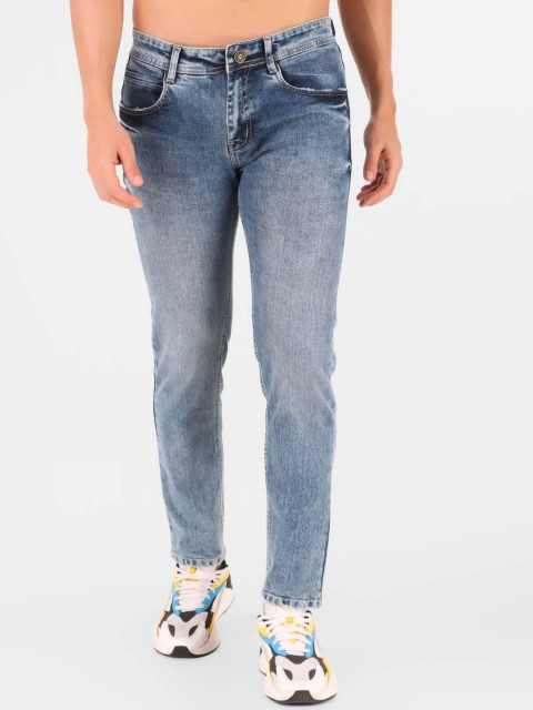 

OLD JERSEY Men Blue Comfort Heavy Fade Acid Wash Stretchable Jeans