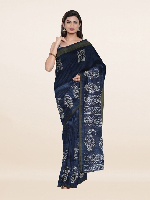 

Pothys Blue & White Ethnic Motifs Saree