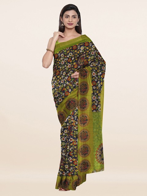 

Pothys Blue & Black Floral Zari Saree