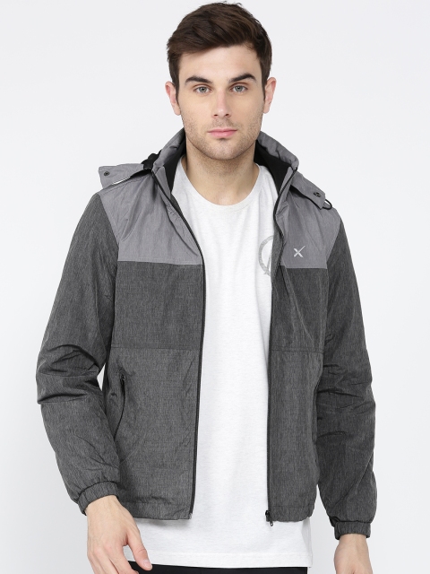 

HRX by Hrithik Roshan Men Grey Solid Sporty Jacket with Detachable Hood