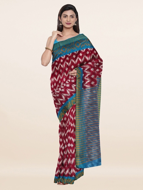 

Pothys Purple & Grey Cotton Blend Saree