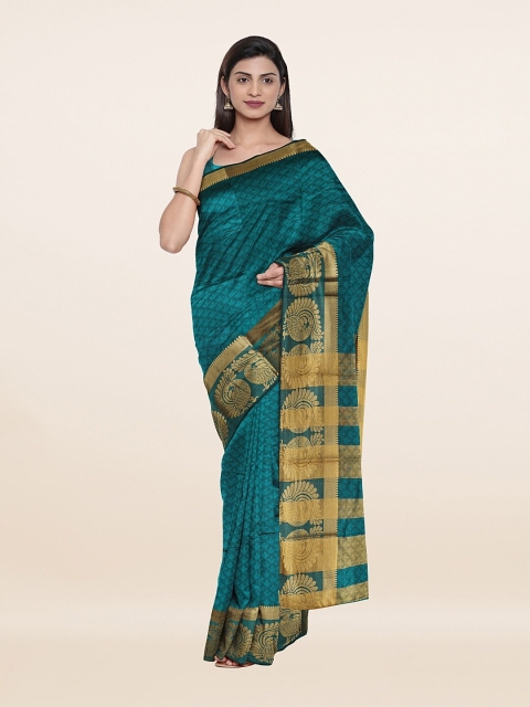 

Pothys Green & Gold-Toned Ethnic Motifs Zari Saree