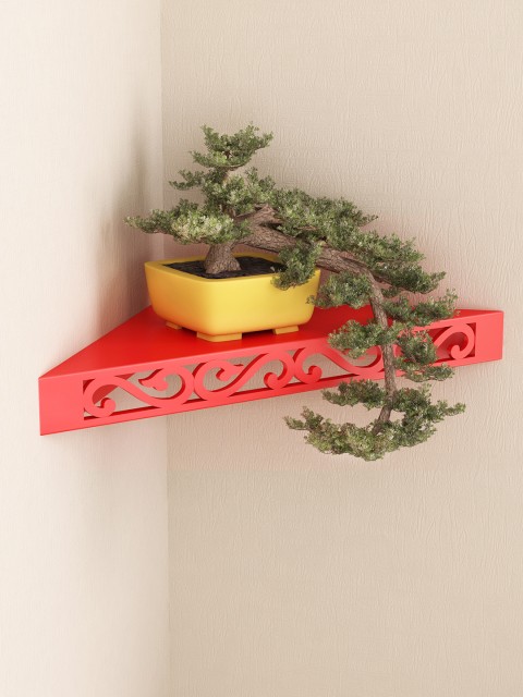 

Home Sparkle Red Corner Wall Shelf