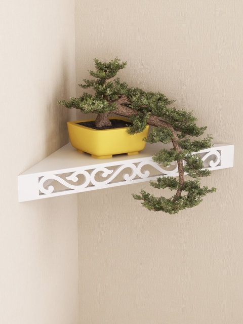 

Home Sparkle White Corner Wall Shelf