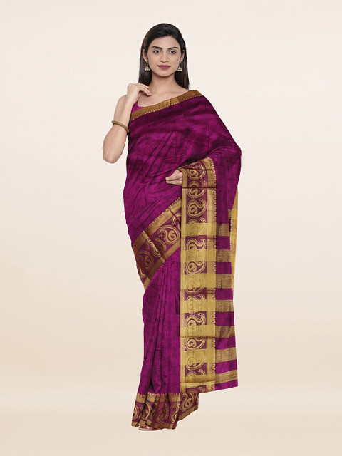 

Pothys Violet Ethnic Motifs Zari Saree