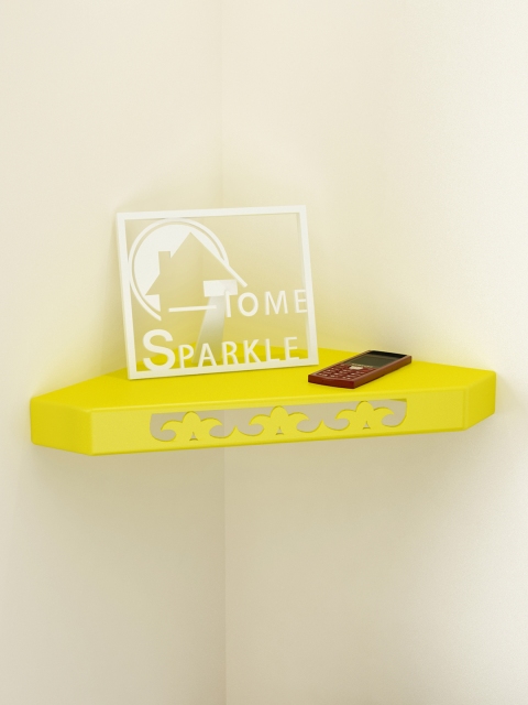 

Home Sparkle Yellow Corner Wall Shelf