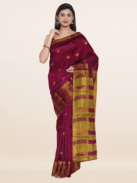 

Pothys Maroon & Gold-Toned Woven Design Saree