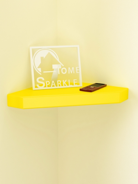 

Home Sparkle Yellow Corner Wall Shelf