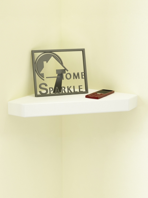 

Home Sparkle White Corner Wall Shelf