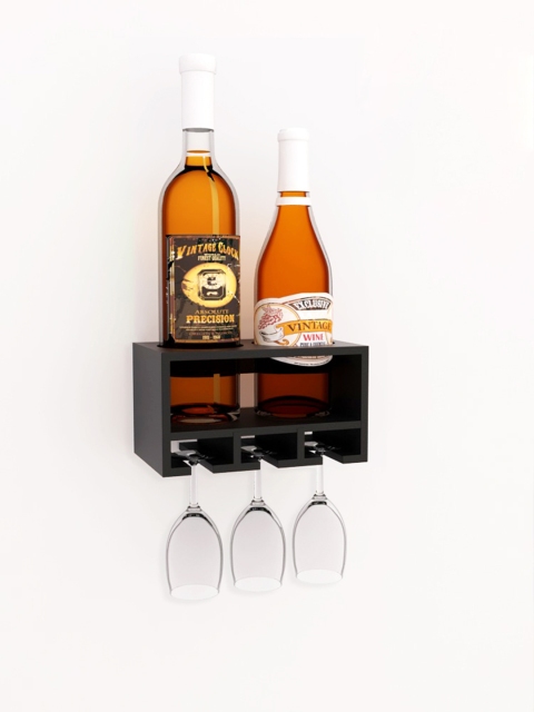 

Home Sparkle Black Wall Hanging 2 Bottle Wine Rack