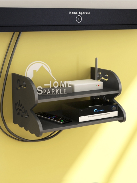 

Home Sparkle Black Carved Set Top Box Holder