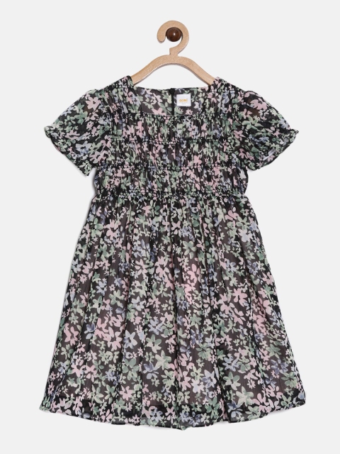 

Aomi Black & ashes of roses Floral Georgette Dress