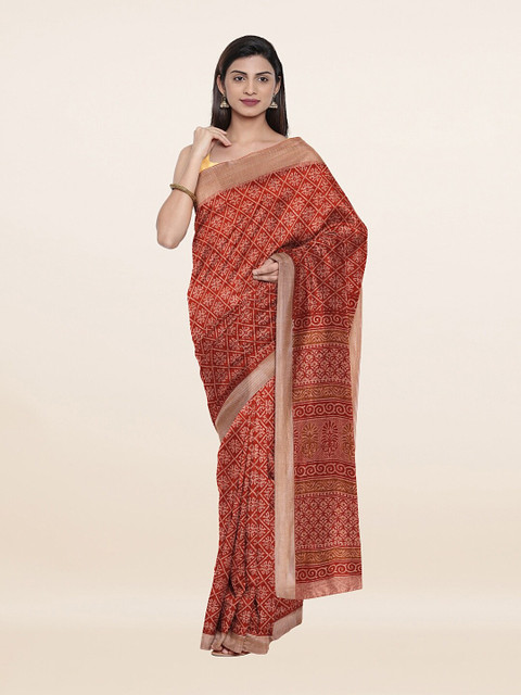 

Pothys Rust Floral Saree