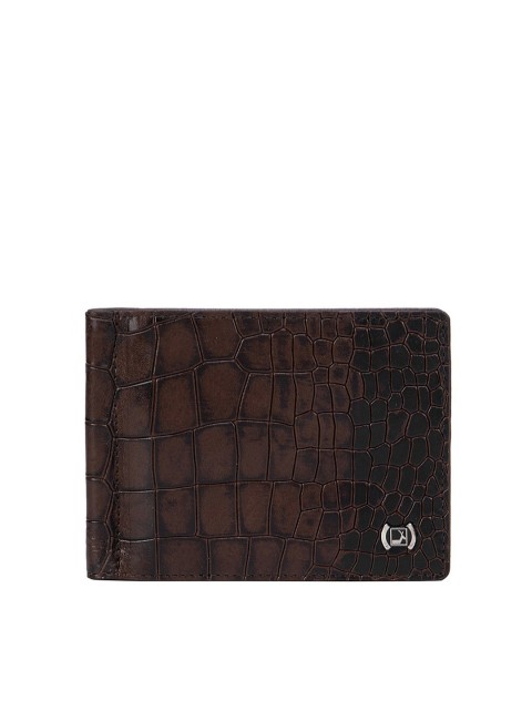 

Da Milano Men Brown & Black Textured Leather Money Clip