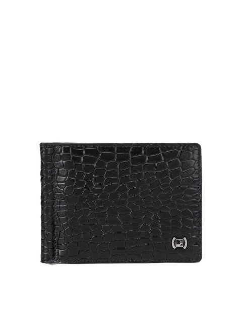 

Da Milano Men Black Textured Leather Money Clip