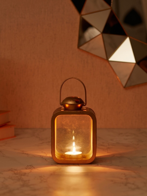 

HomeTown Gold-Toned Hanging Lantern Candle Holders