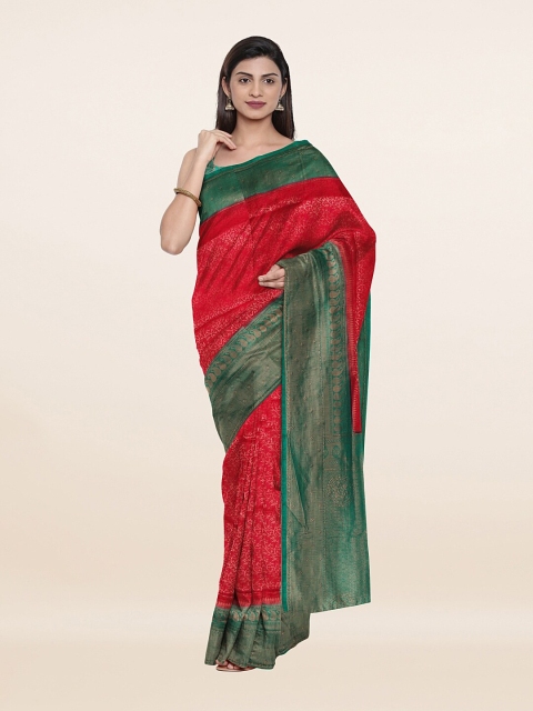 

Pothys Magenta & Green Floral Zari Art Silk Saree