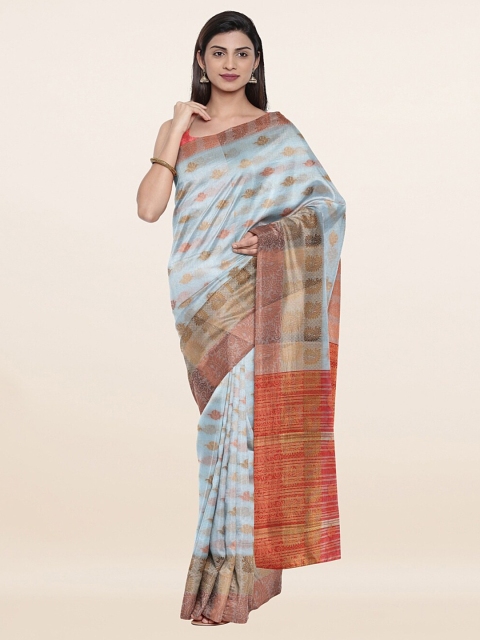 

Pothys Blue & Red Woven Design Zari Saree