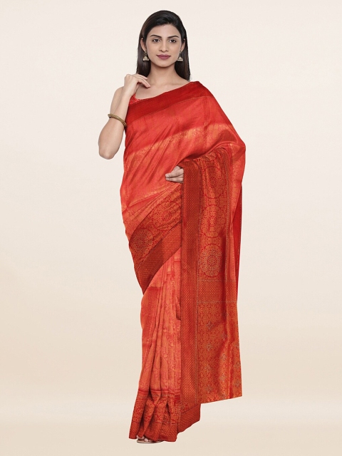 

Pothys Red & Gold-Toned Woven Design Zari Art Silk Saree