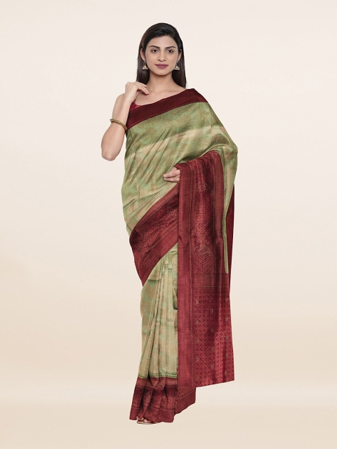 

Pothys Green & Magenta Woven Design Zari Art Silk Saree