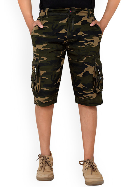 

AEROCRAFT Men Multicoloured Camouflage Printed Cargo Shorts, Multi