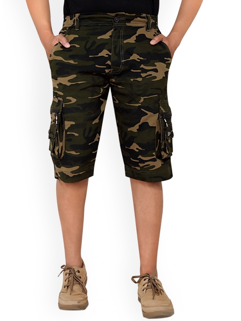 

AEROCRAFT Men Multicoloured Camouflage Printed Cargo Shorts, Multi