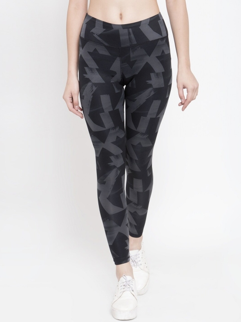 

Boston Club Women Black & Grey Printed Skinny Fit Yoga Tights