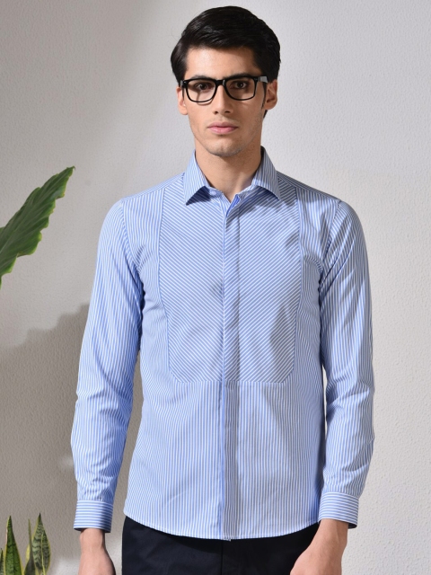 

ABKASA Men Blue Sharp Slim Fit Casual Shirt