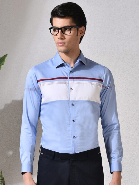 

ABKASA Men Blue Sharp Slim Fit Casual Shirt