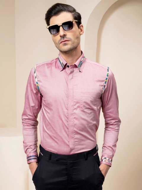 

ABKASA Men Pink Sharp Slim Fit Casual Shirt