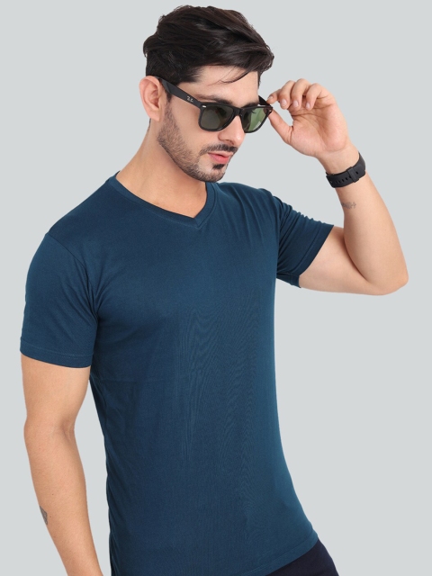 

Trends Tower Men Green V-Neck Cotton T-shirt
