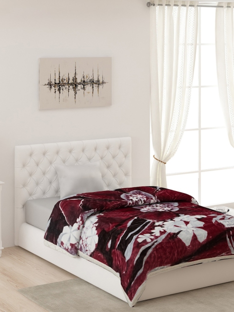 

Monte Carlo Multicolor Printed 2 Ply AC Room 550 GSM Polyester Single Bed Blanket, Maroon