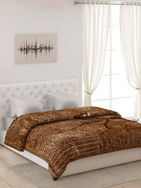 

Monte Carlo Brown & White Floral Heavy Winter Double Bed Blanket
