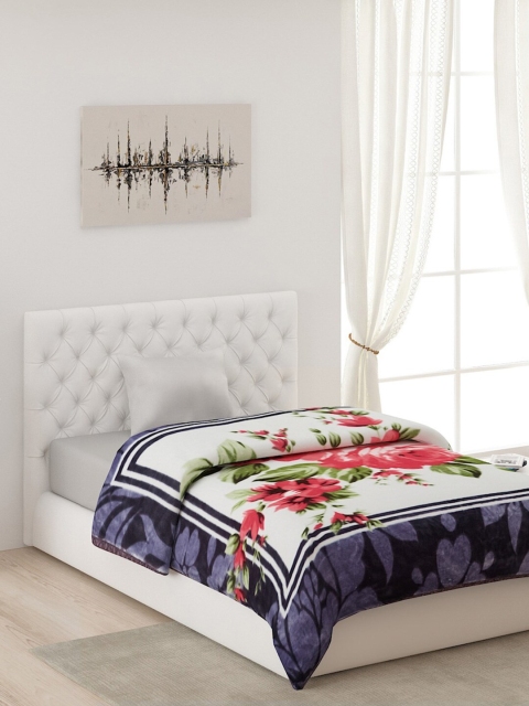 

Monte Carlo White & Green Floral AC Room Single Bed Blanket