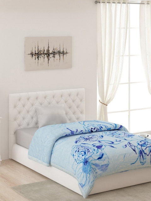 

Monte Carlo Blue Floral AC Room 550 GSM Single Bed Blanket
