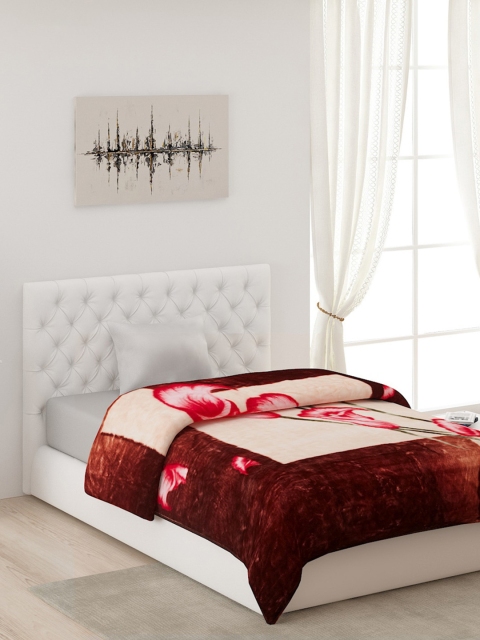 

Monte Carlo White & Brown Floral AC Room Single Bed Blanket