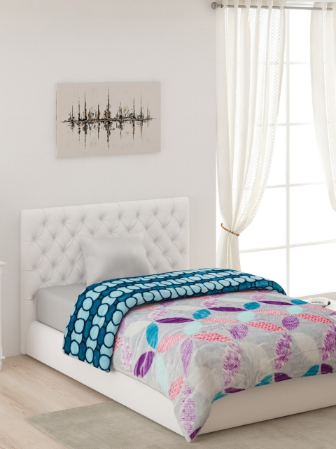

Monte Carlo Blue & Pink Floral AC Room 600 GSM Single Bed Blanket