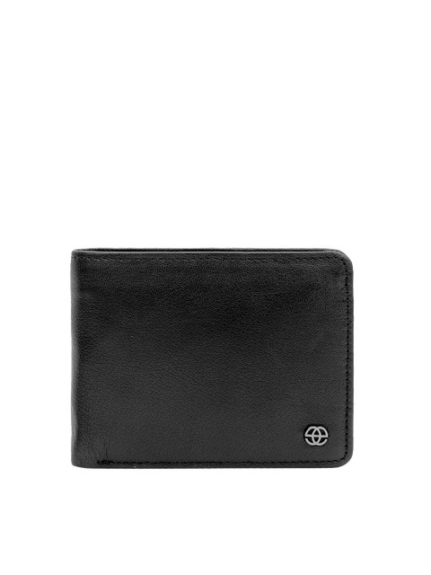 

Eske Unisex Black Textured Leather Two Fold Wallet