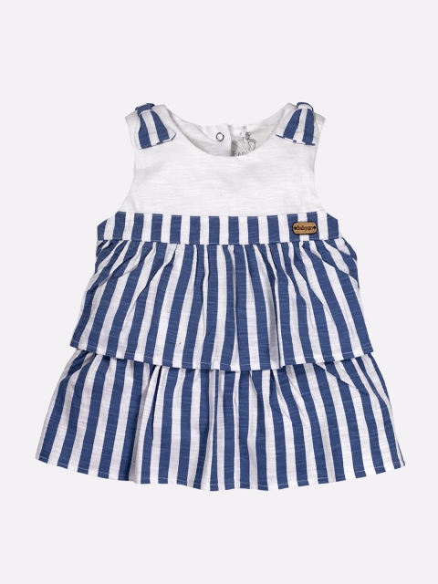 

BABY GO Navy Blue Striped A-Line Dress