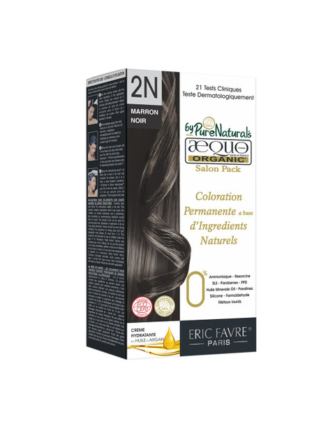 

Aequo Organic Damage Free Cream Hair Color Salon Pack - 2N Blackish Brown - 120 ml, Black