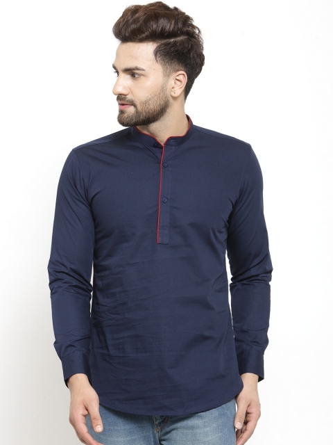 

Purple State Men Blue Thread Work Kurta
