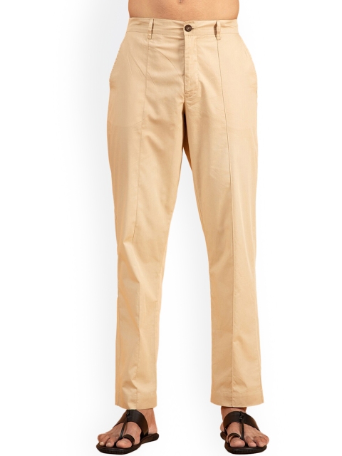 

INDIYUNG Men Beige Solid Pure Cotton Pyjamas